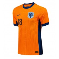 Netherlands Donyell Malen #18 Replica Home Shirt Euro 2024 Short Sleeve